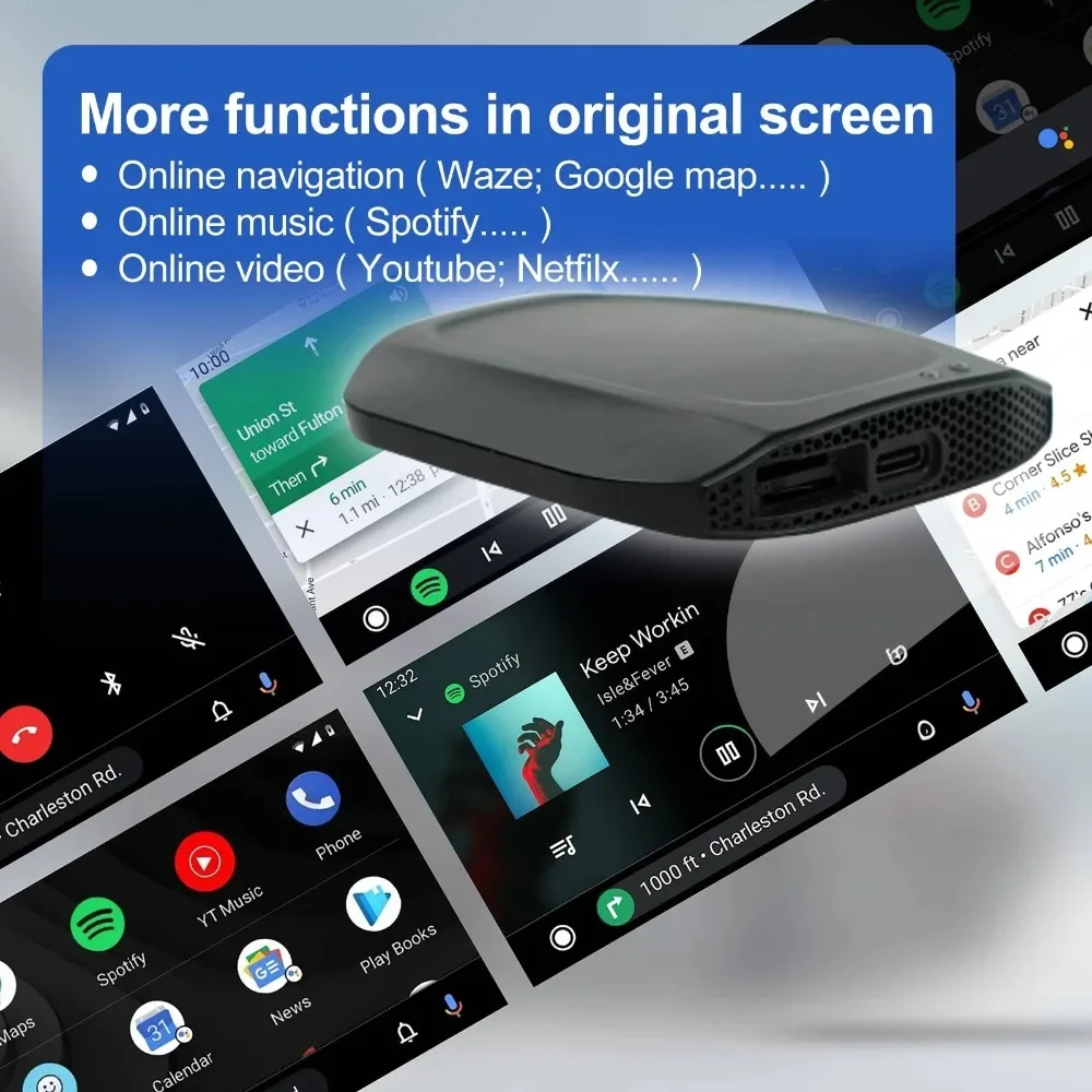 2024 صندوق سحري جديد محمول CarPlay أندرويد 13 وسائط متعددة فيديو يدعم Netflix Youtube APP لعب السيارة اللاسلكية Ai Box