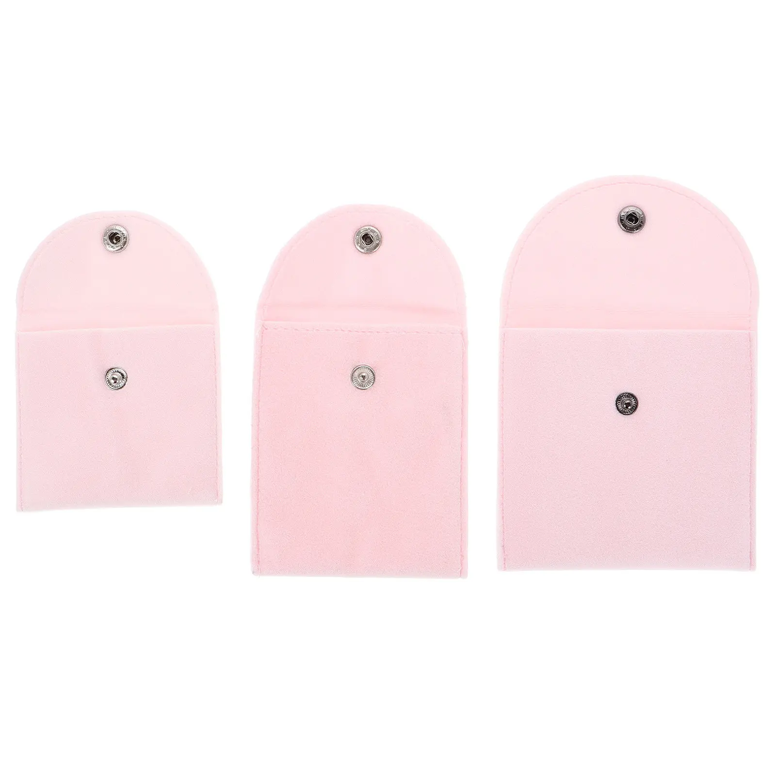 3Pcs Snap Closure Jewelry Pouch Set Mini Storage Bag for Earrings Watches Coins Portable Travel Organizer Compact Ring Holder