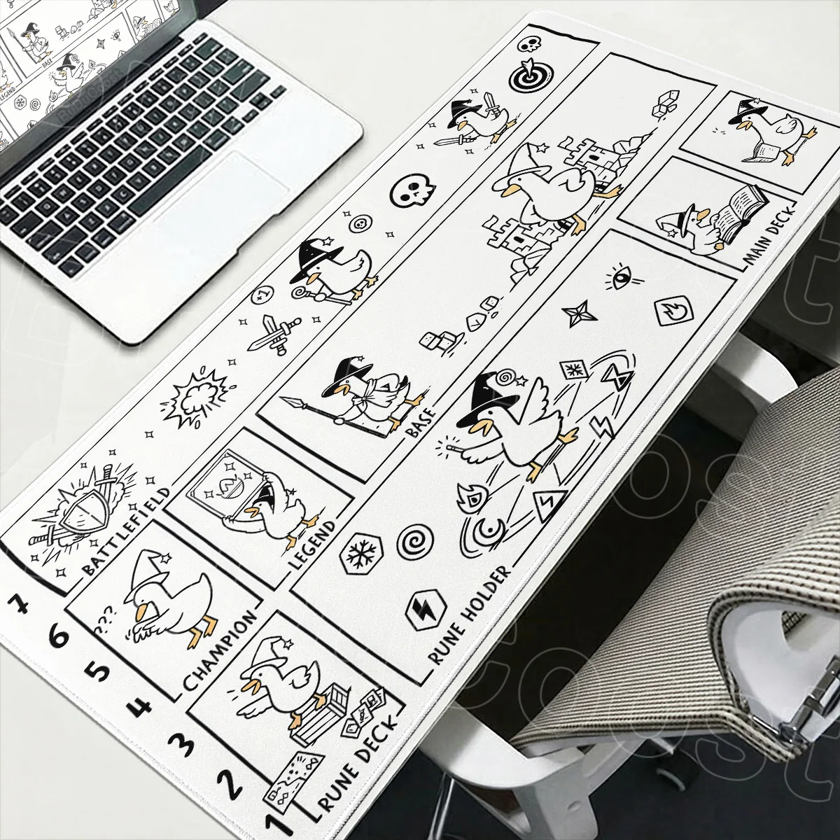 900x400mm Card Playmat with Suture Edges MTG/TCG Cards Battle Commander Deck Gaming Rug Cute Anime Duck Non-slip Office Mousepad