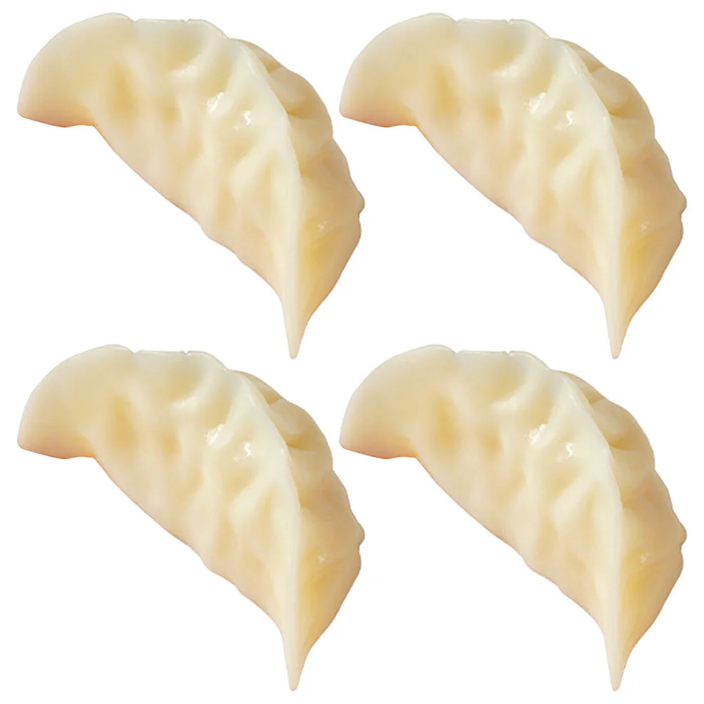 4 Pcs Fake Food Pierogi Simulation Dumpling Model Kitchen Decor Decorate Dumplings