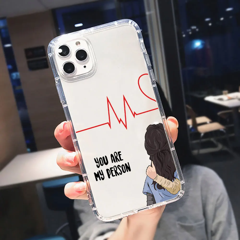 Greys Anatomy Clear Transparent Couple Phone Case for IPhone 15 14 11 12 13 Mini Pro XS MAX 8 7 Plus X SE XR Lovers Paired Cover