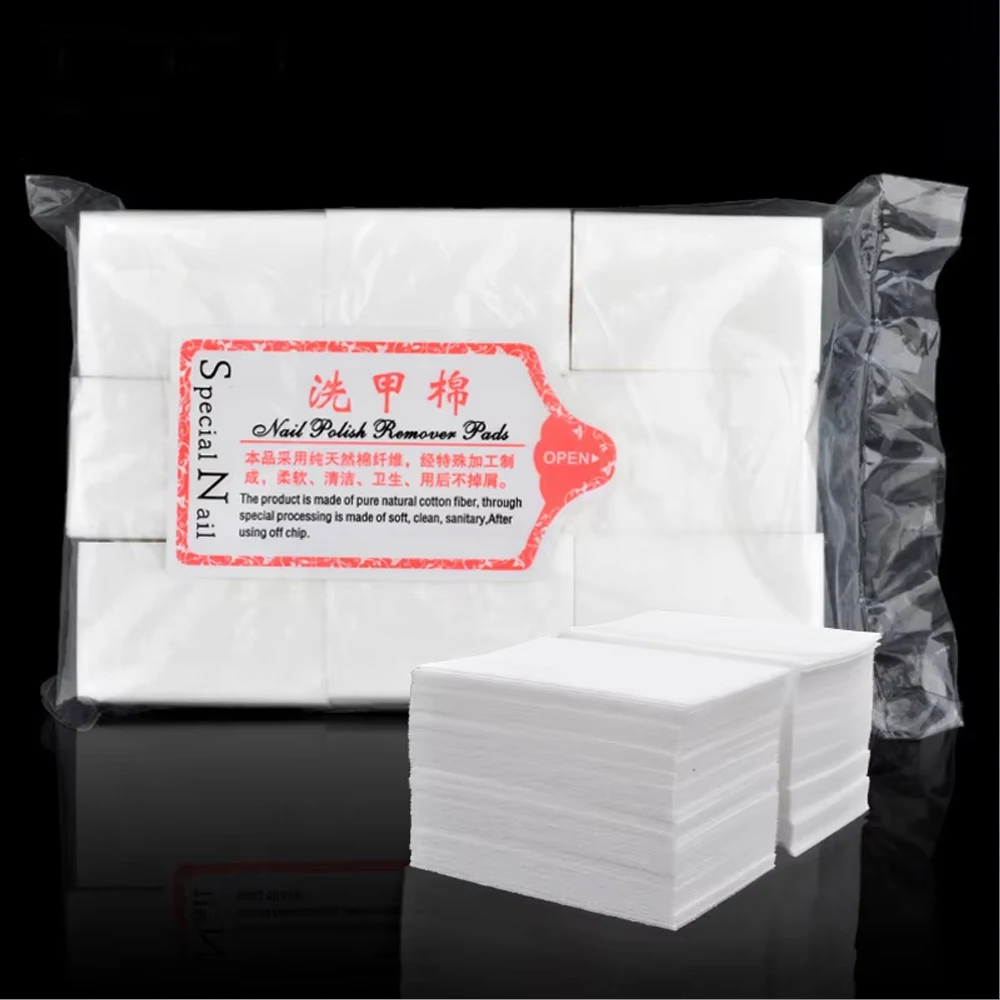 1000pcs/Lot Nail Polish Remover Wipes Cotton Pads 5Color Lint-Free Wipes Cotton Fiber Tissue Nail Cleaner Wipes Manicure Tool