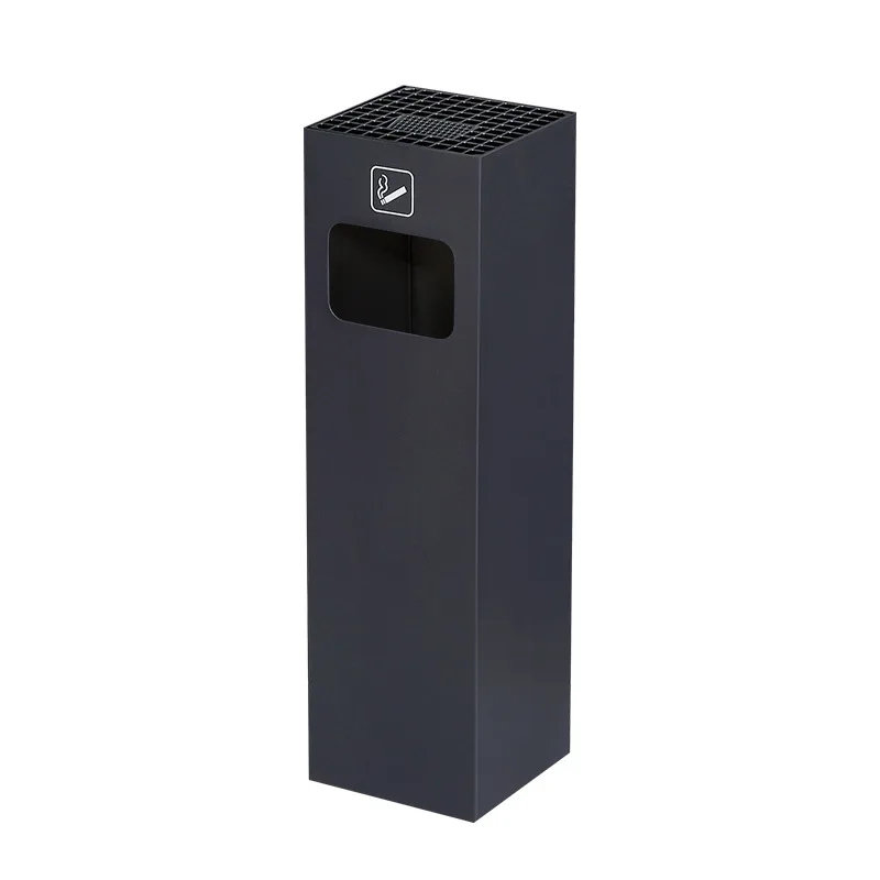 Hotel stainless steel trash can with ashtray elevator port vertical ash column smoke extinguisher commercial outdoor cigarette