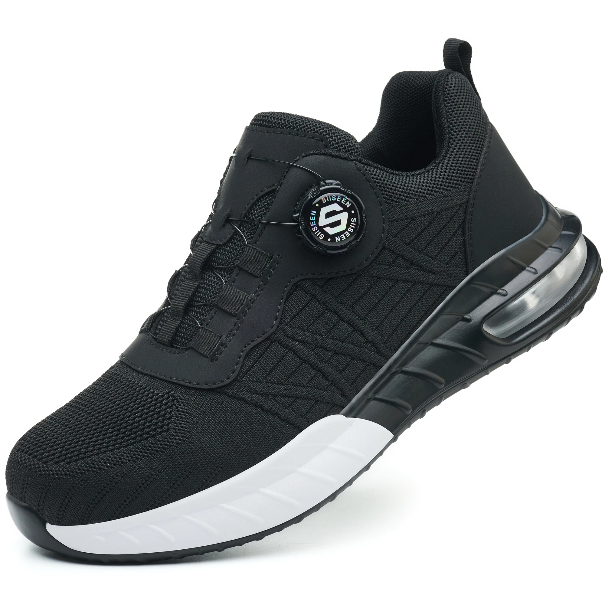 Veiligheidsschoenen met stalen neus Heren Draaibare gesp Anti-smash Anti-lek Veiligheidswerklaarzen Luchtkussen Antislip Industriële sneakers