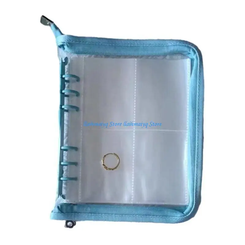 

573B Transparent Travel Jewelry Storage Book Earring Holder Case Zippered Prevent Lost Earrings and Messy Necklaces