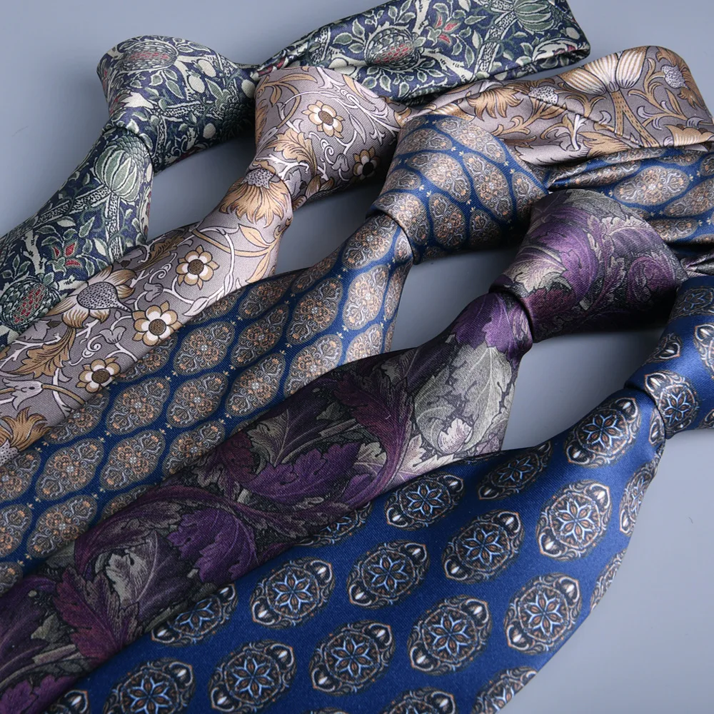 

New 8cm Men's Dress Tie Formal Business Patterned Necktie Professional Floral Print for Men's Fashion Accessory