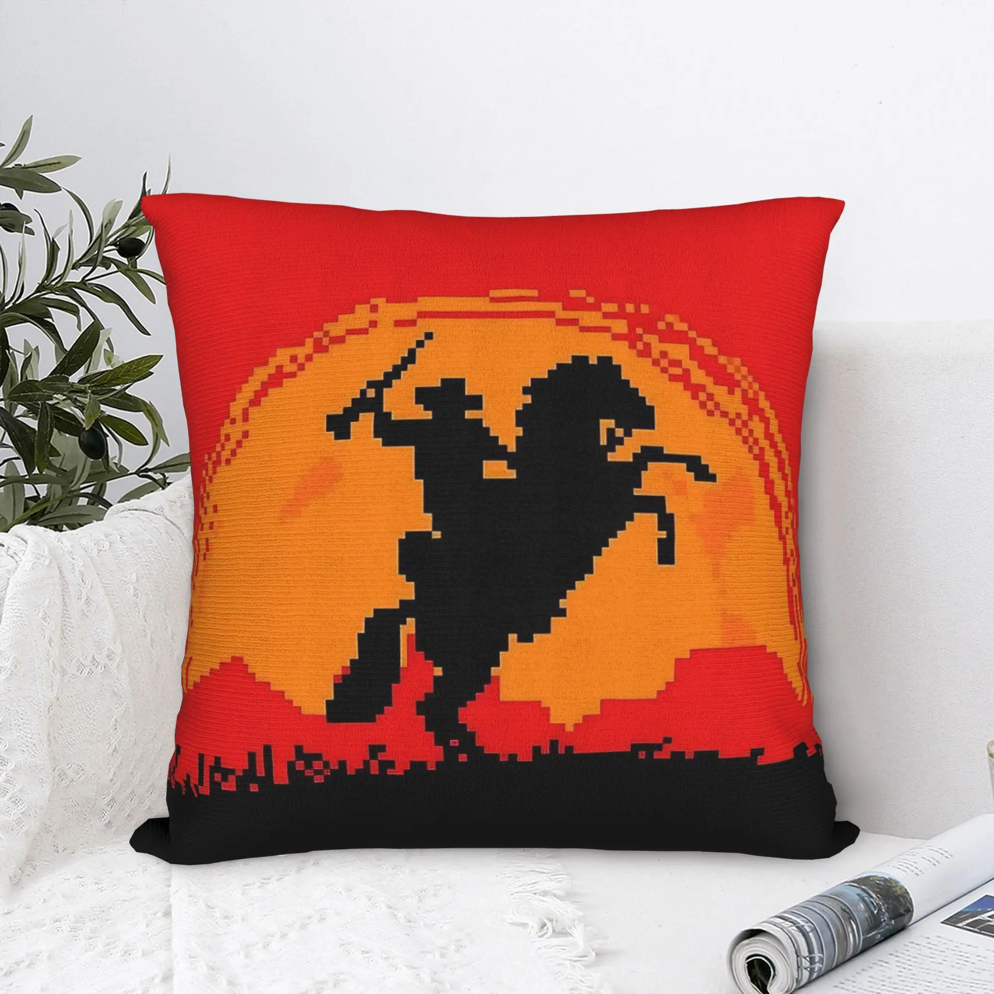 Housse de coussin Red Dead Redemption, impression double face, en polyester, cadeau, housse de coussin décorative, vente en gros, 45*45cm