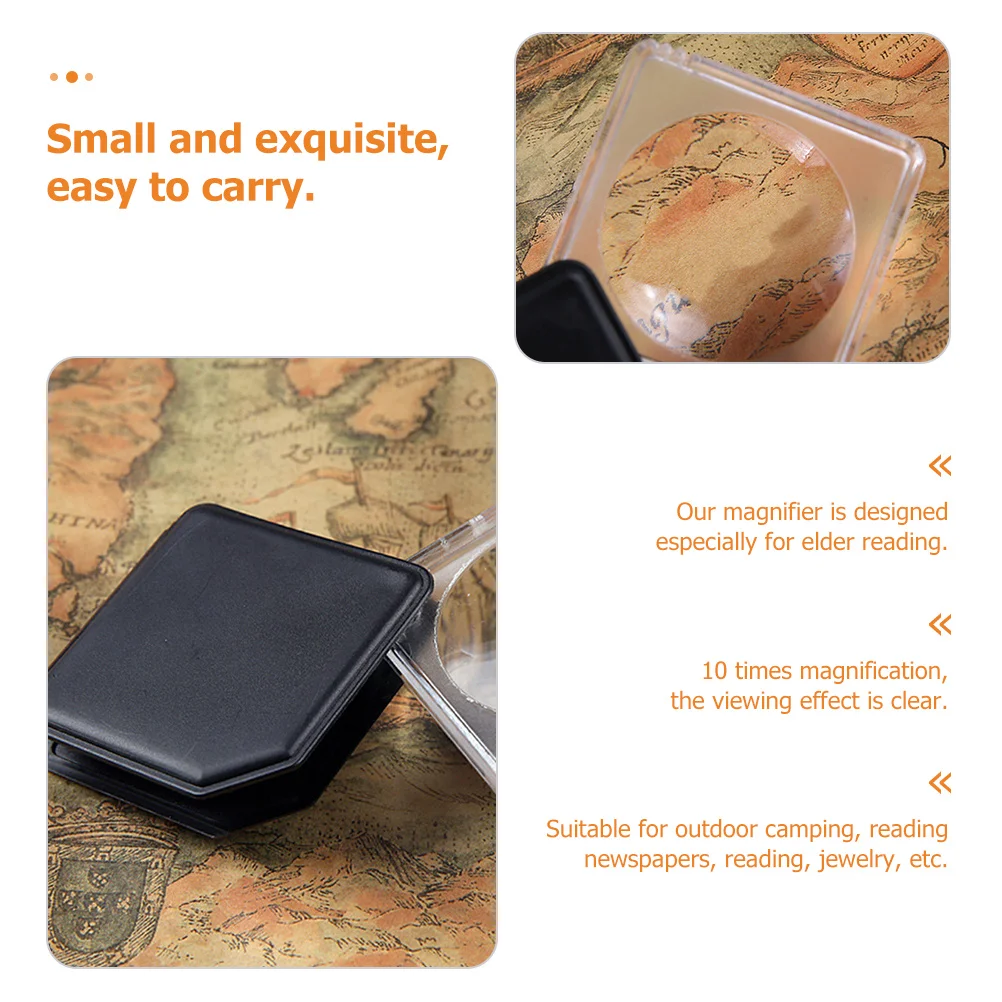 

1pcs Handheld Magnifying Glass Square Shape For Outdoor Exploration Tool Reading Magnifier Desktop Paperweight Educational