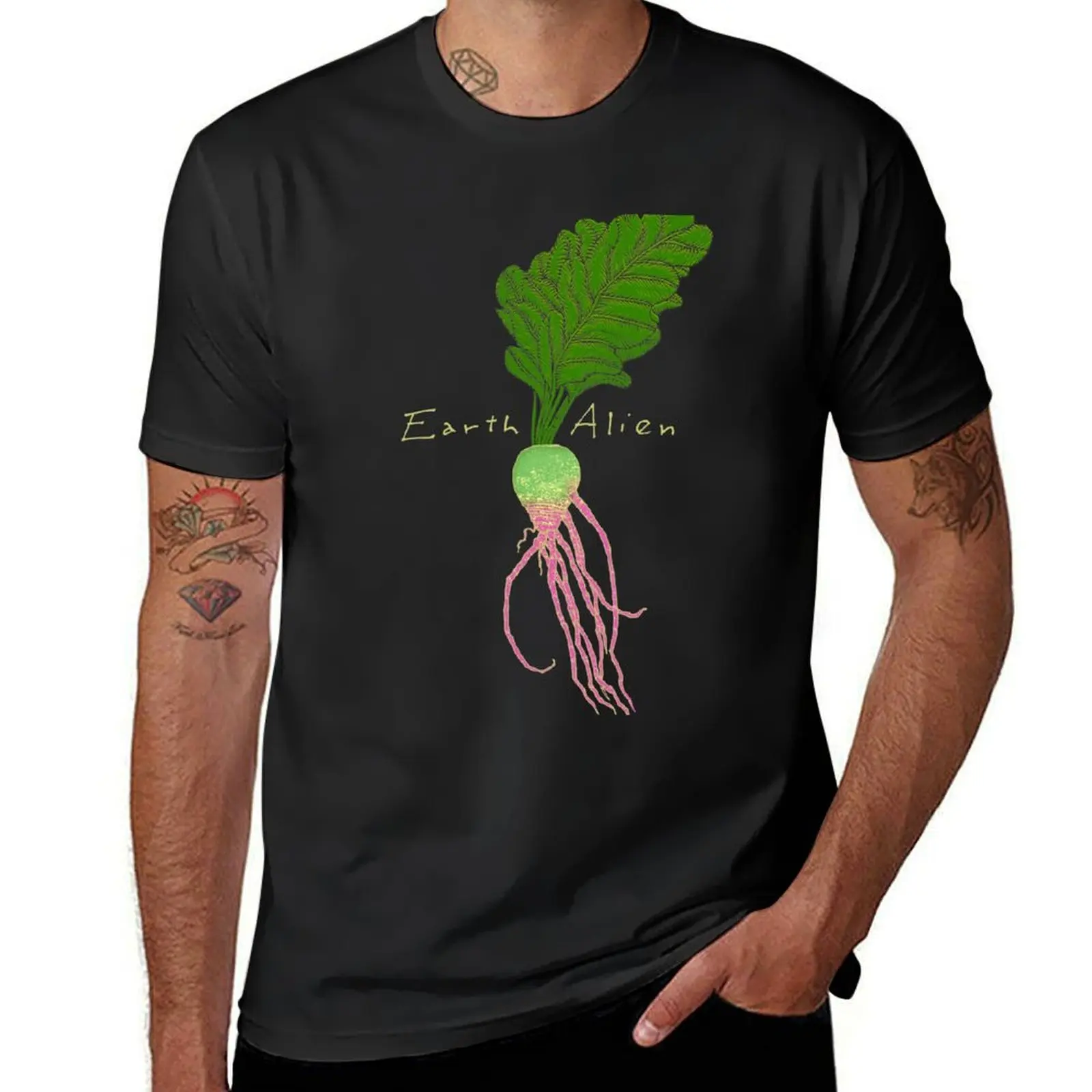 Earth Alien Watermelon Radish T-Shirt tees blacks shirts graphic tees t shirts men