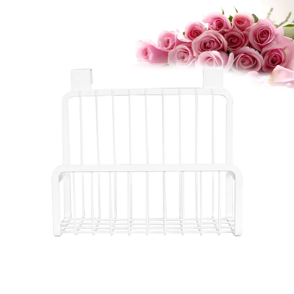 Over The Cabinet Grid Basket Nail-Free Hanging Storage Rack for Kitchen Bathroom Organizer Holder Condiments Shampoo Face Soap