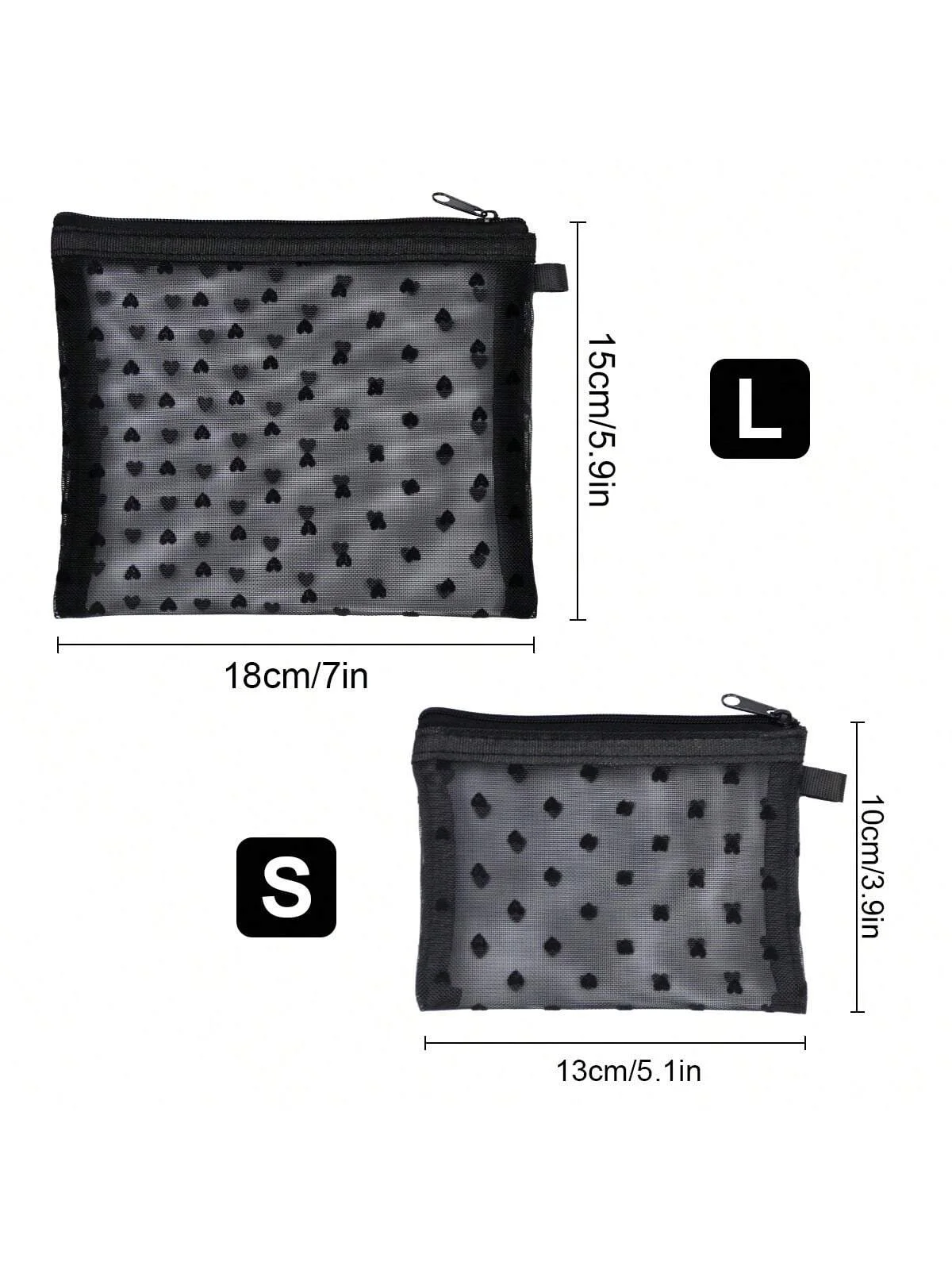 Przezroczysta siateczka kosmetyczka podróżna w kształcie serca z nadrukiem kosmetyczka przenośna torba podróżna z organizerem etui do przechowywania