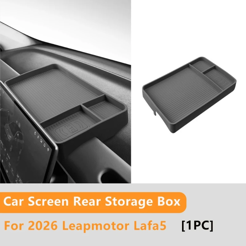 Rear Storage Box for 2026 Leapmotor Lafa5 Custom-fit silicone storage box for rear screen area Anti-slip and waterproof design