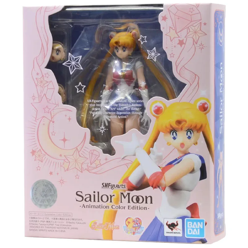 Bandai Genuine Figure Sailor Moon Anime Figures SHF Tsukino Usagi Sailor Moon 30th Collection Model Aciton Figure for Kids Toys