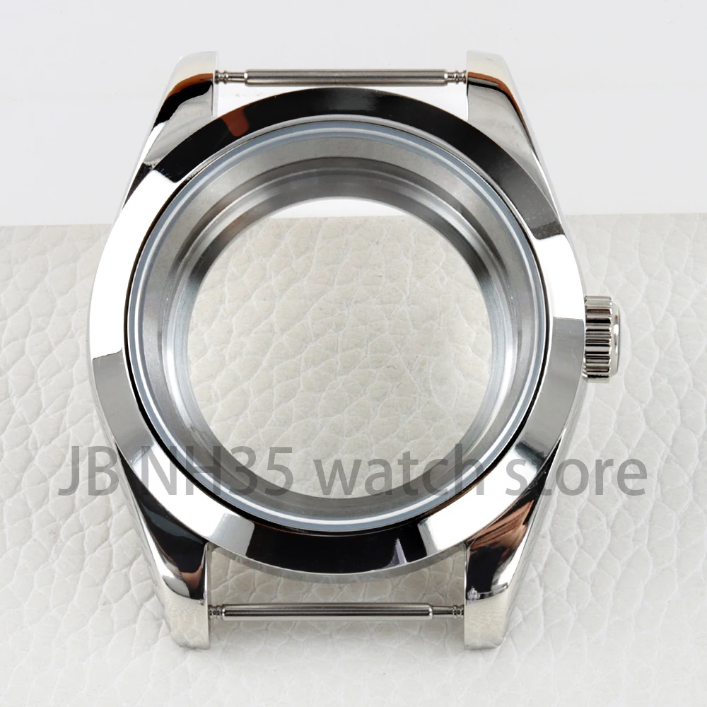 36 mm / 39 mm NH35 kast zilver massief roestvrij staal saffierglas waterdichte horlogekasten voor Datejust NH35 NH36 automatisch uurwerk