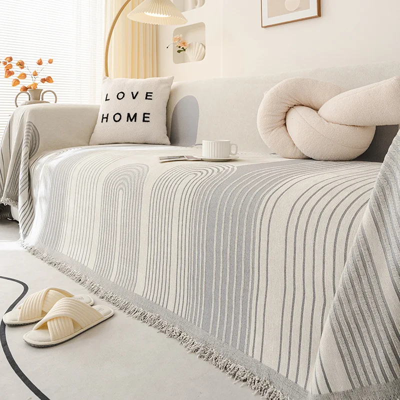 Chenille Sofa Cover Scratch-Proof Couch Protector Non-Slip 3/4 Seater Pet-Friendly Stretchable Sofa Blanket for Home