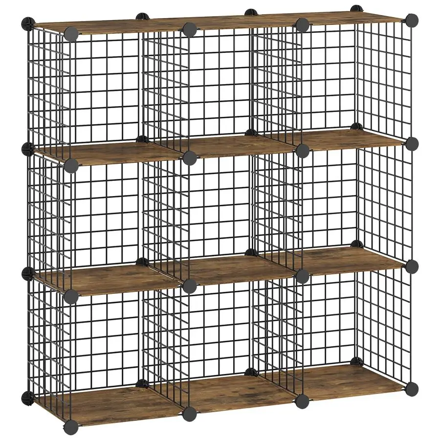 

Cube Storage Organizer, Wire Cube Storage, 9Cube Metal Grid Storage Shelf, Modular Cabinet, DIY Cube Storage Organizer, for Livi