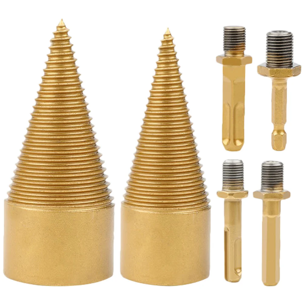 

1Set Cone Drill Bit Firewood Log Splitter Hardened Steel Wear Resistance Efficient Splitting Suitable Various Uses