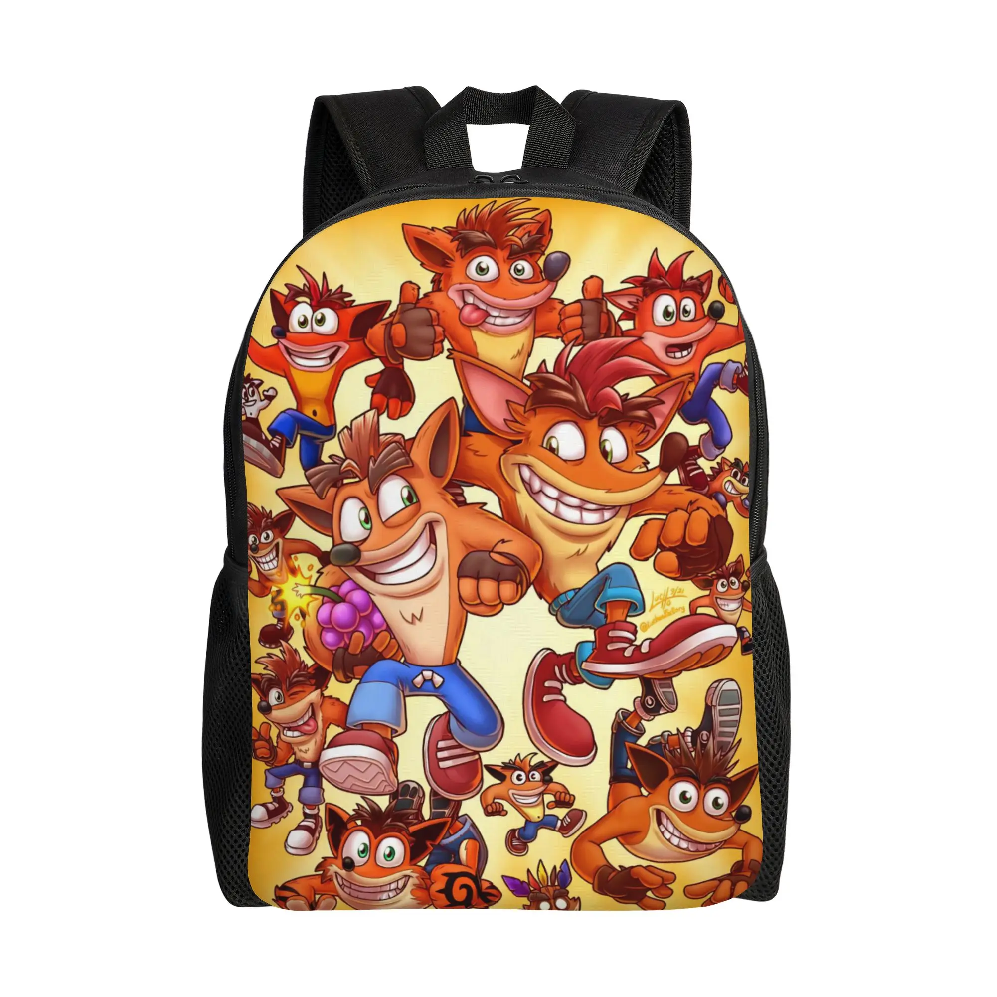 Crashd Bandicoots Game Backpack for Men Women Cool High School Work Daypack  Laptop Computer Canvas Bags Outdoor