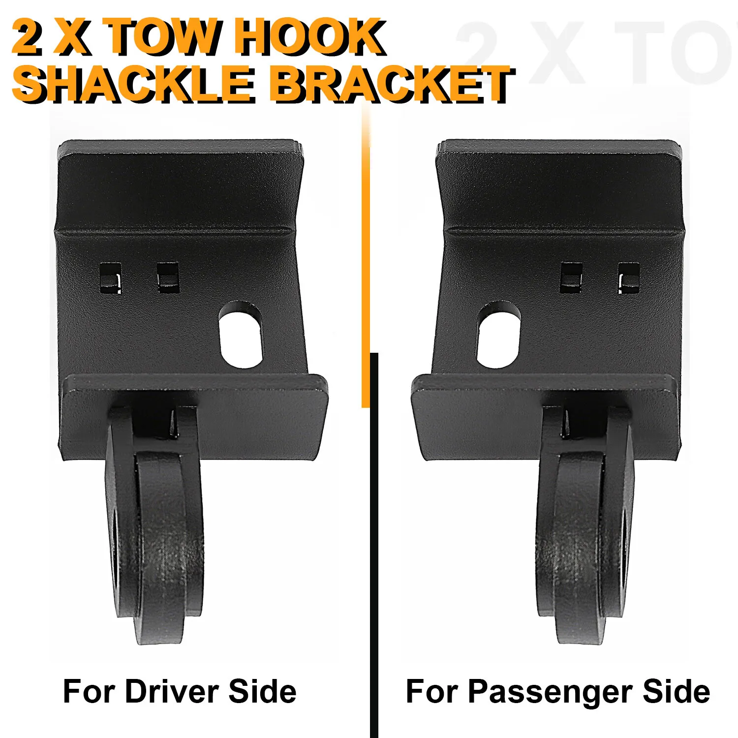 Durable 2pcs Steel Front Demon Tow Hook Mounting Brackets Shackles For 2009-2023 Toyota Tacoma Black GG-0001