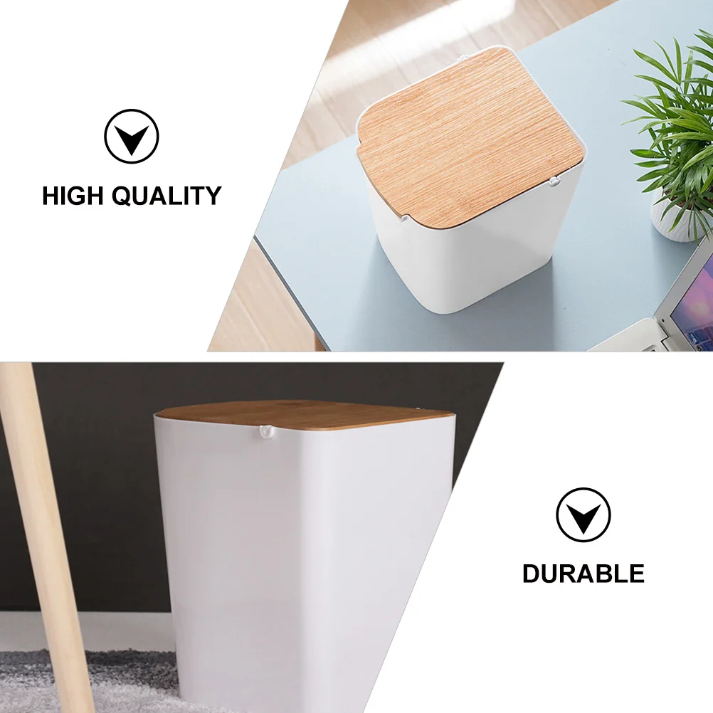 

1Pcs Covered Trash Can Plastic Press Type Garbage Bin for Bedroom Bathroom Kitchen Storage Trash Can Garbage Box