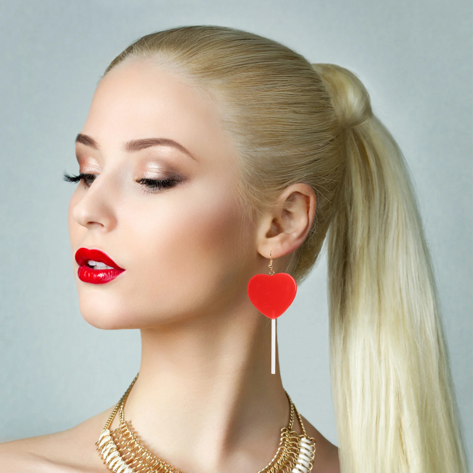 

7pcs Women Earrings Set Resin Dangle Drop Creative Lightweight Comfortable Daily Wear Cute Stylish Jewelry For Girls Bear