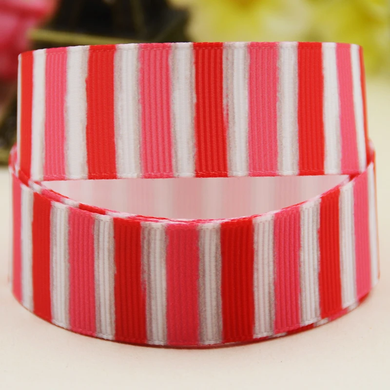 22mm 25mm 38mm 75mm stripe cartoon printed Grosgrain Ribbon party decoration 10 Yards satin ribbons