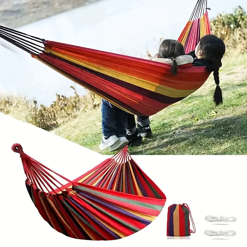 1 Lightweight Travel Hammock - Comes with a Handbag and Ropes, Easy to Fold and Carry The Anti-Roll Design Ensures Safety and C