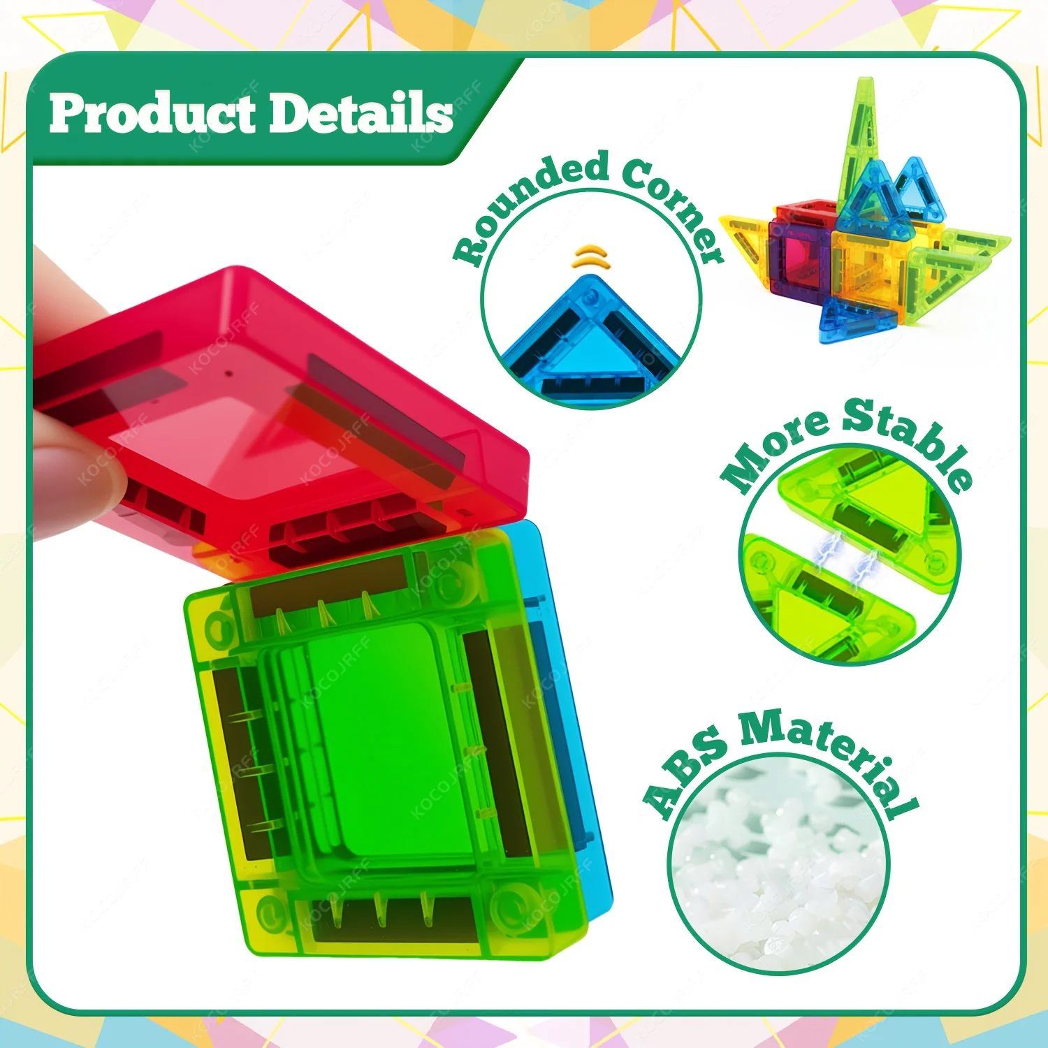 38/56 Uds. Juguetes de bloques de construcción magnéticos, baldosas magnéticas, esenciales para aulas al aire libre, opción ideal para regalos de cumpleaños y vacaciones