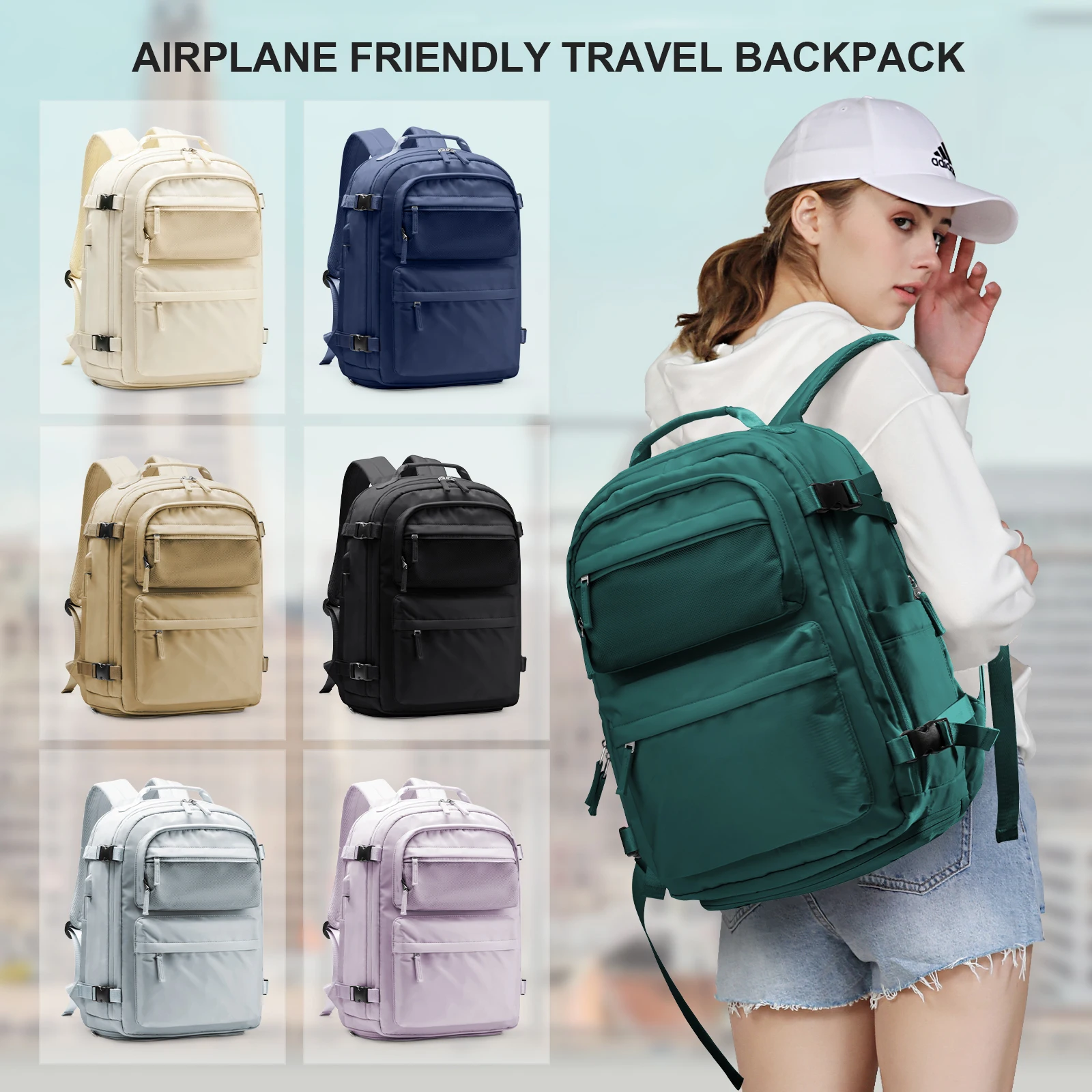 Travel Backpack for Women Men, Carry on Backpack Airline Flight Approved Waterproof Laptop Backpack, Casual Daypack for Business