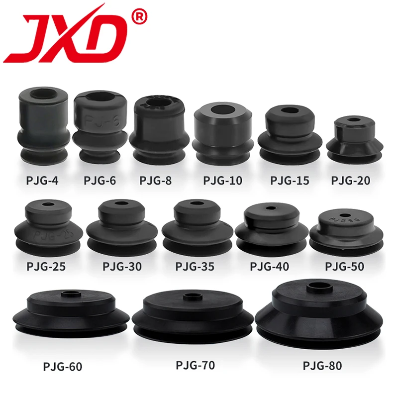 JXD CONVUM PJG Series 4/6/8/10/15/25/30/35/40/50 MM Double Layer Round White Silicone Black NBR Mini Vacuum Suction Cup Sucker