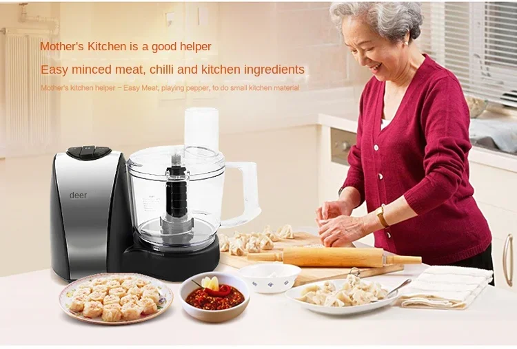 DELL-Picadora Profissional de Alimentos, Elétrica, Multi-Funcional, Frutas e Legumes, Alho, Mincer Gengibre, 220V