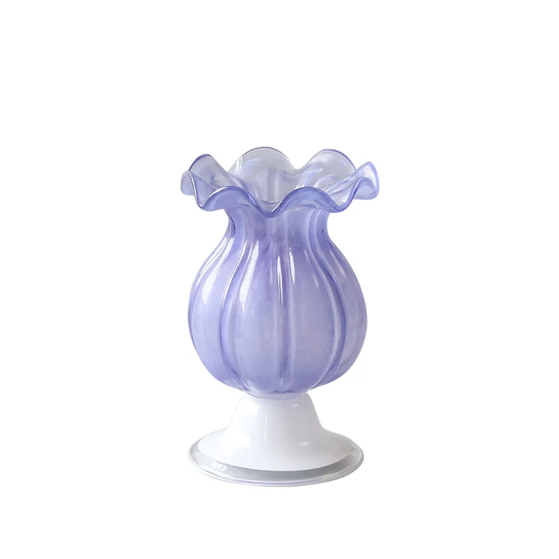 

Medieval style tall glass flower ware, living room hydroponic TV cabinet, dining table decoration ornament