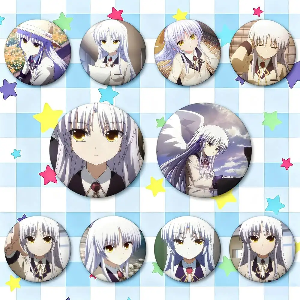 Kanade Tachibana Angel Beats! Badges 25 32 44 58 75 Mm Round Cosplay Pin Bag Decor Fans Collect Friends Gifts Brooch Souvenir