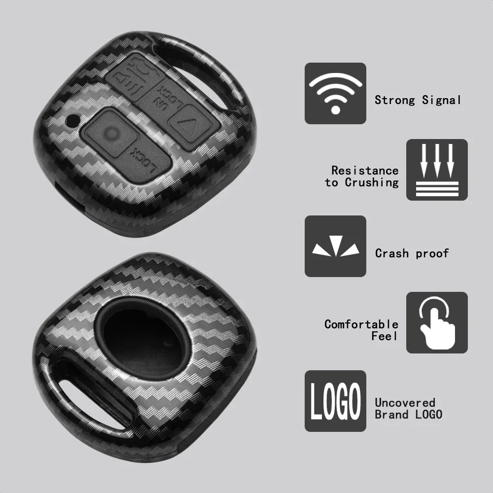 ABS Carbon Fiber Patter Car Key Case Cover For Toyota FJ Cruiser Land 2008-2014 Yaris Echo For Lexus ES GS LS IS RX SC LX RX400h