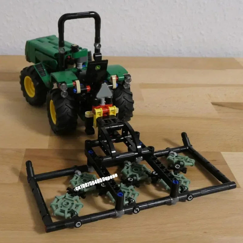 Nieuwe Boerderij Moc-42136 Tractor met Silage Blade Kipper Trailer Model Creatieve Ideeën Kid Speelgoed Verjaardagscadeau Technologie Aangepaste Puzzel