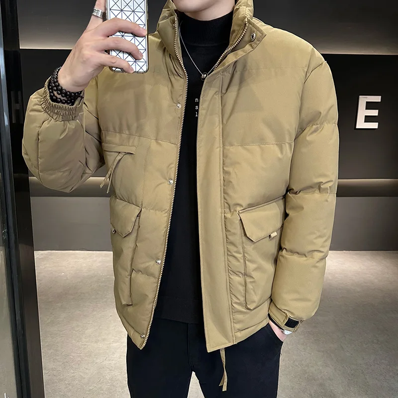 

Зимняя хлопковая куртка высокого качества, удобная ветрозащитная мужская одежда, утепленные теплые однотонные парки Roupas Masculinas
