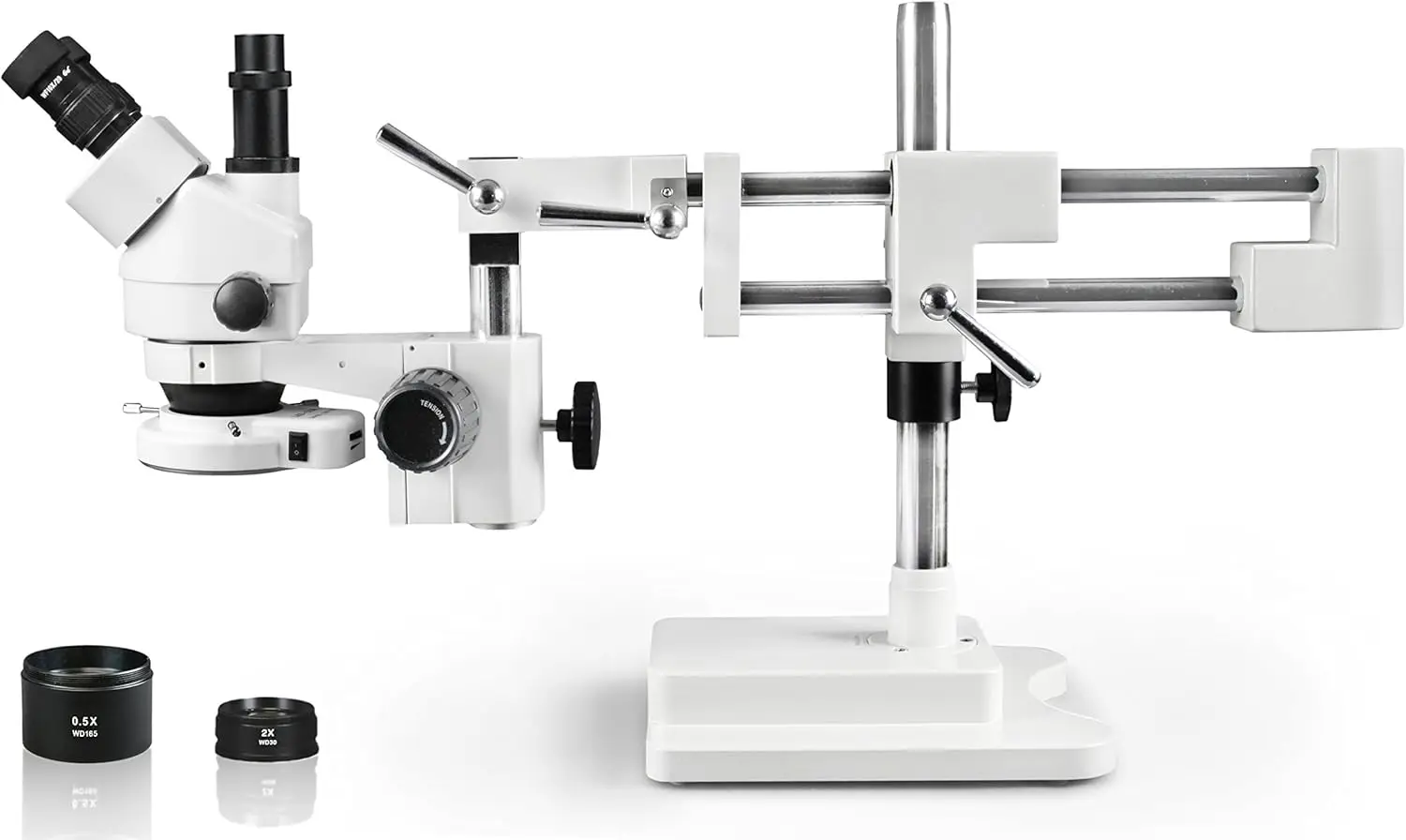 

Scientific VS-5FZ-IFR07 Simul-Focal Trinocular Zoom Stereo Microscope,10x WF Eyepiece,0.7X-4.5X Zoom,3.5X—90x Magnification,0.5X