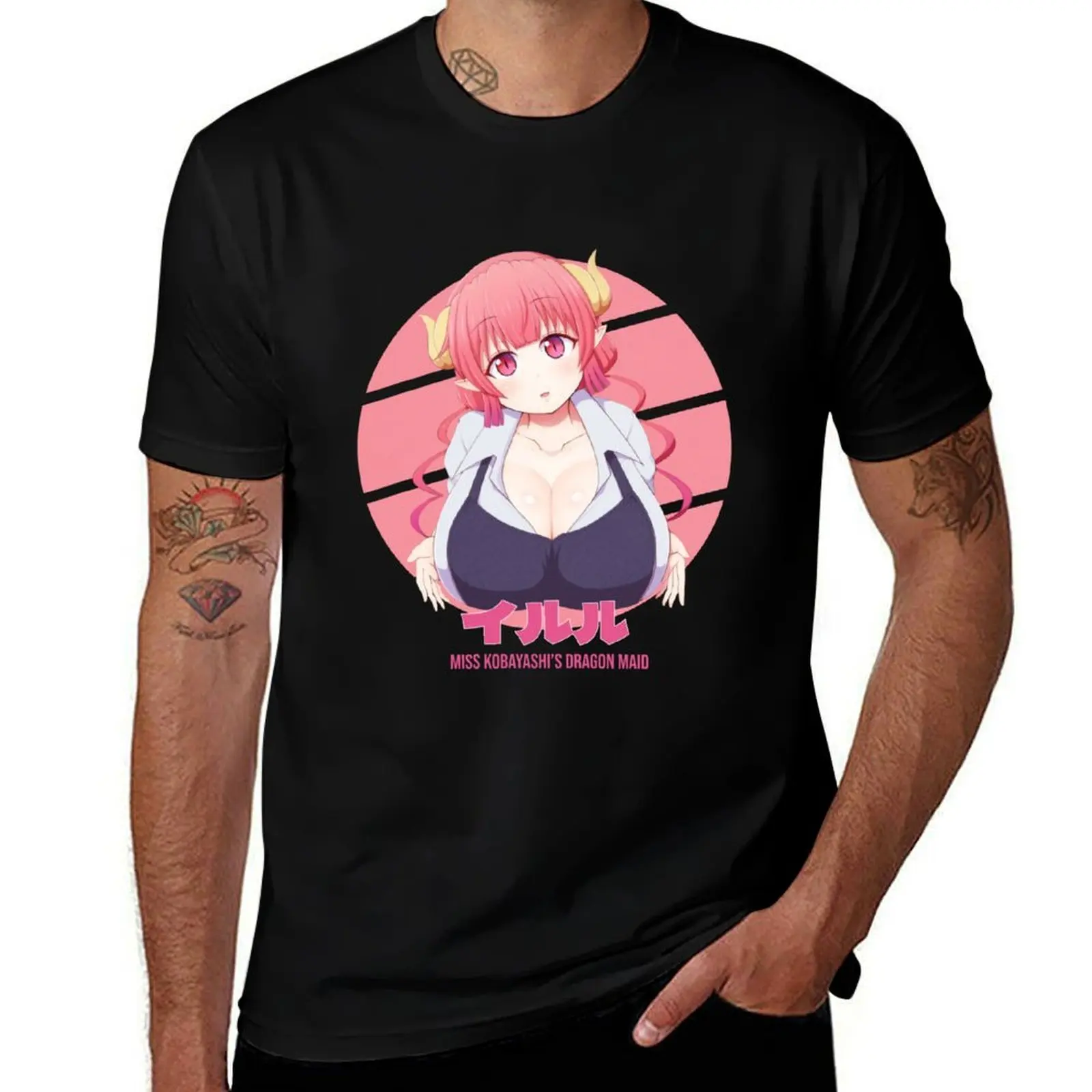 

Ilulu Miss Kobayashi's Dragon Maid Circle Design T-Shirt Breathable Workout Short Sleeve Top