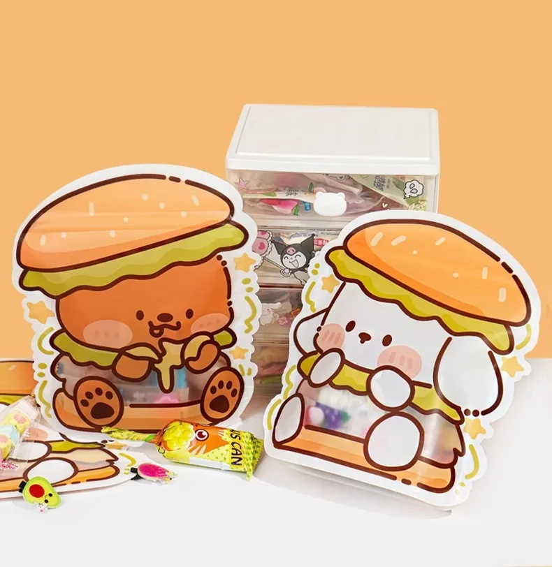 50 шт., милая сумка для упаковки печенья в детском саду, сделай сам, какао-мача, мультяшные закуски, конфеты, сахарные специи, подарочные пакеты для хранения