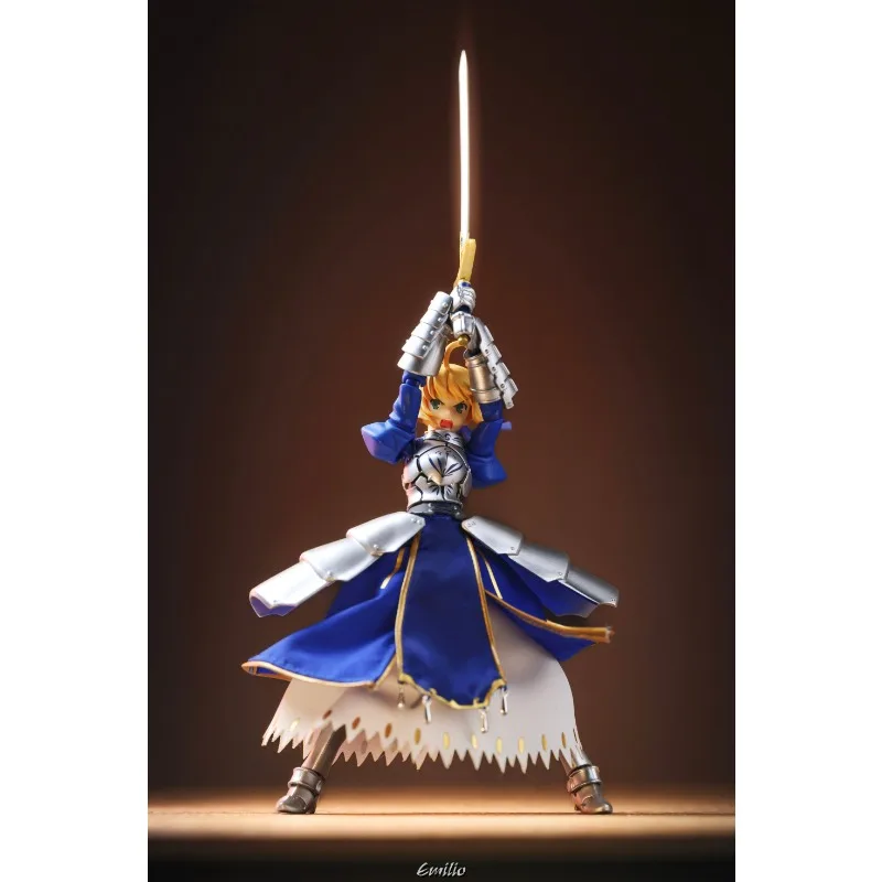 【Only Clothes】1/12 Scale Text-based Adventure Game Character Blue Handmade Cloth Skirt for 6'' Figma Saber 2.0 Action Figures