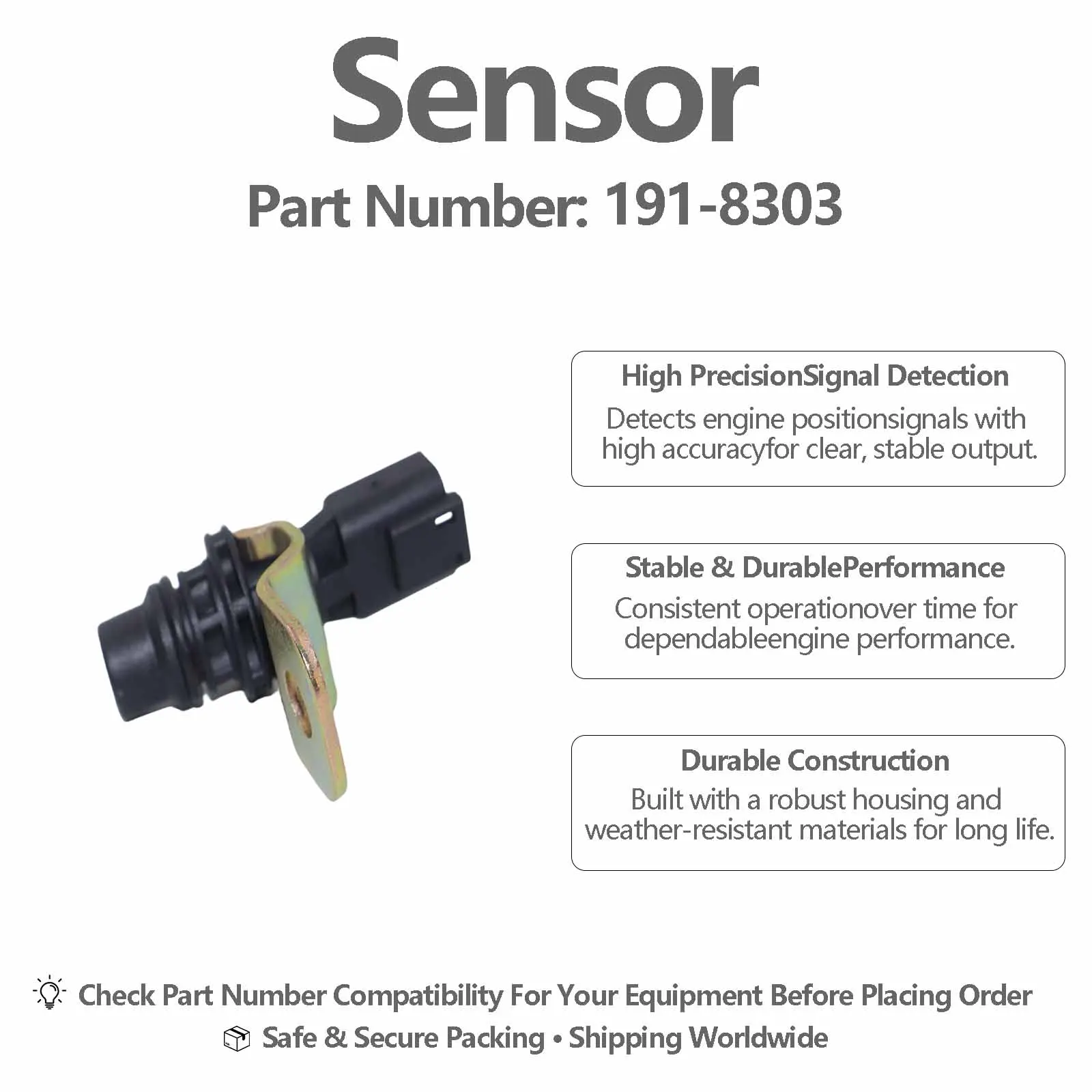 191-8303 1918303 Crankshaft Position Sensor Speed Sensor For Caterpillar CAT CX28 TRANSMISSION-MILITARY