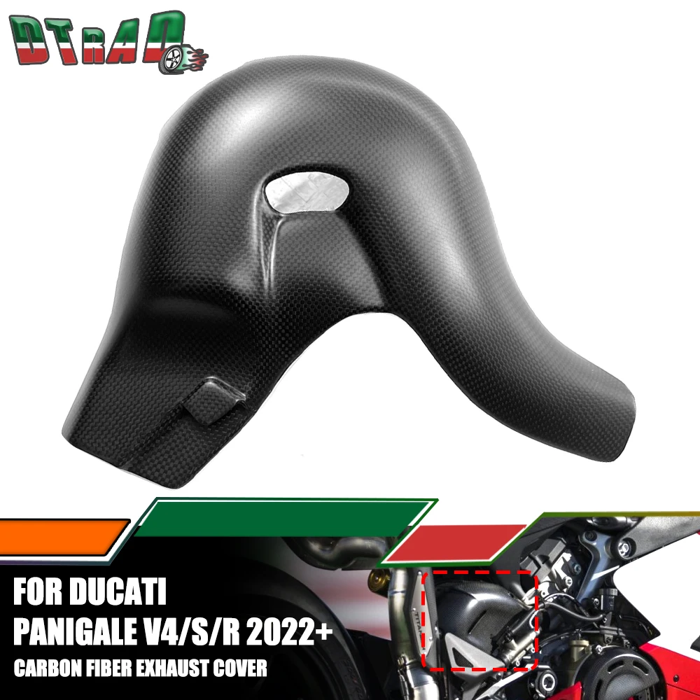 2022 2023 For DUCATI Panigale V4 V4S V4R Streetfighter V4/S Fairing Carbon Fiber Exhaust Hood Cover Motorcycle Modified Parts