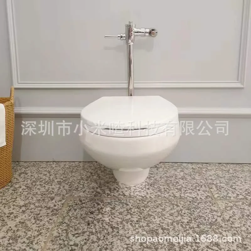 Marine Wall Mounted Toilet Top Inlet Flush Valve Barrier Free Rear Drainage System for Boat Yacht RV Sanitary Ware