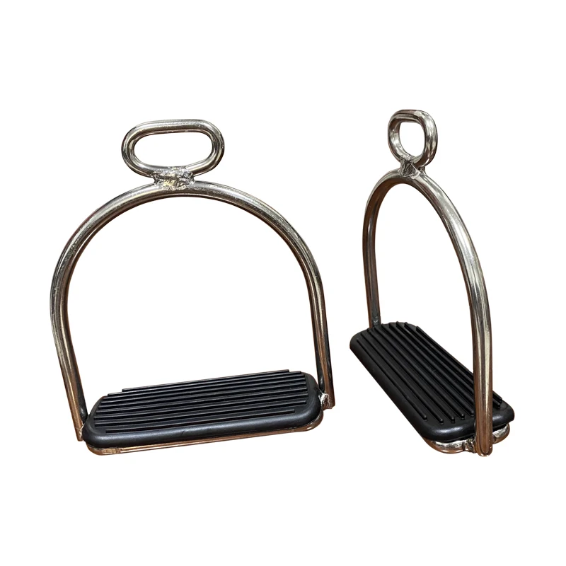 สแตนเลส Stirrups ความปลอดภัยกับกรงอานม้าเหล็กอุปกรณ์ม้าผลิตภัณฑ์ Knight Equipent