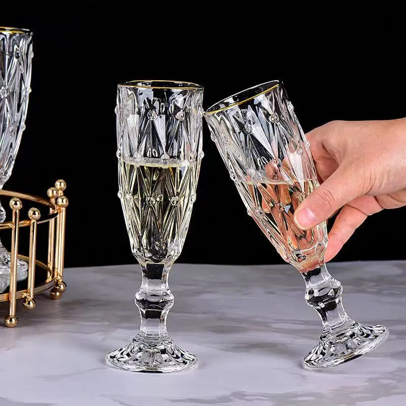 Vintage Glass Champagne Glass Champagne Wine Glasses Wineglass Whiskey Cup Cups Drinking Goblet Luxury Set Crystal Barware Bar