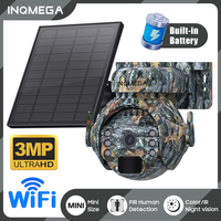 INQMEGA 3MP Solar Camera WIFI Wireless Outdoor Dual Lens 360° View Animal Monitoring Camouflage Color Solar Cell PTZ PIR Camera