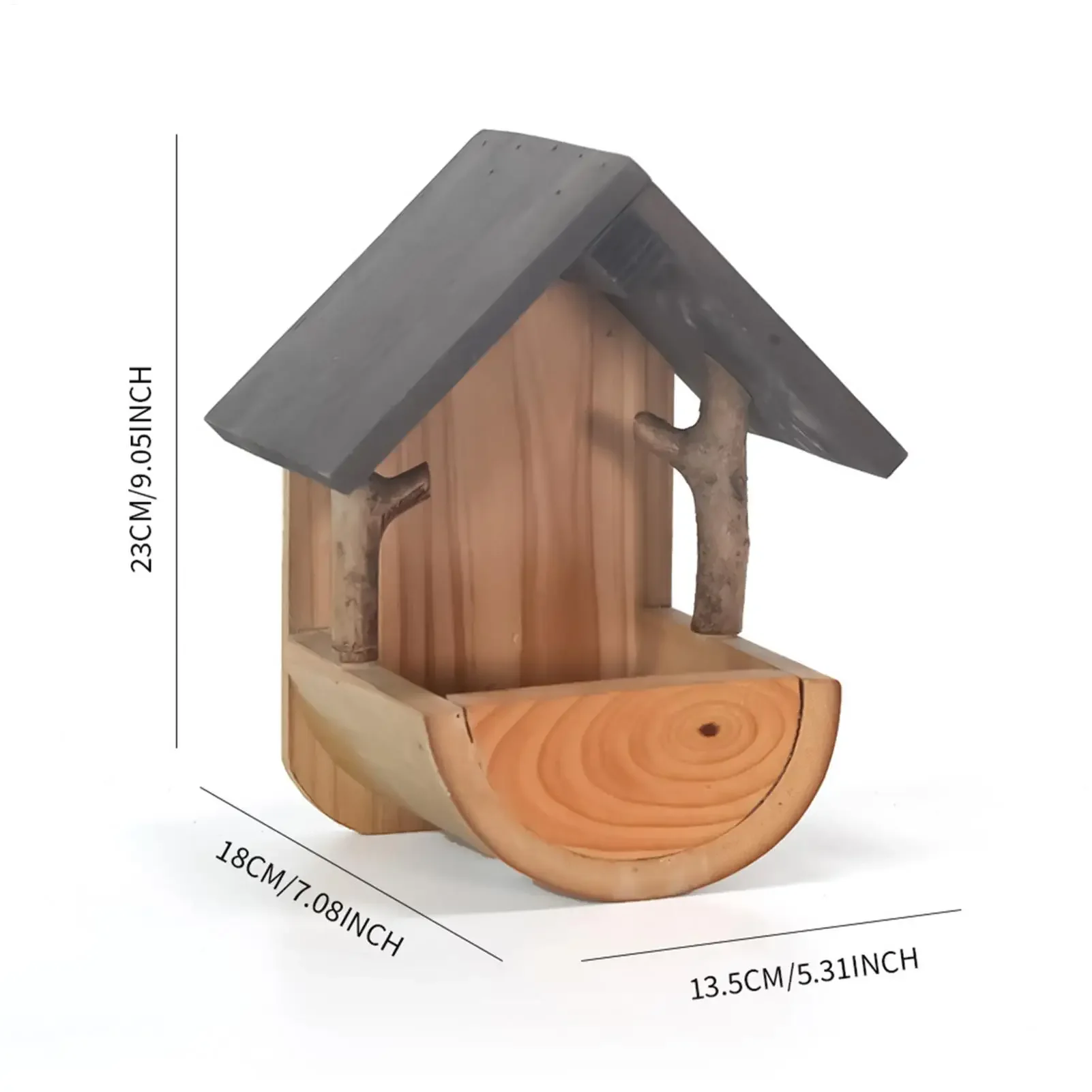 Wall Mount Wooden bird feeder Outdoor hanging Bird Feeders Weatherproof Balcony Bird Feeder for Watching Viewing Feeding Food view 6