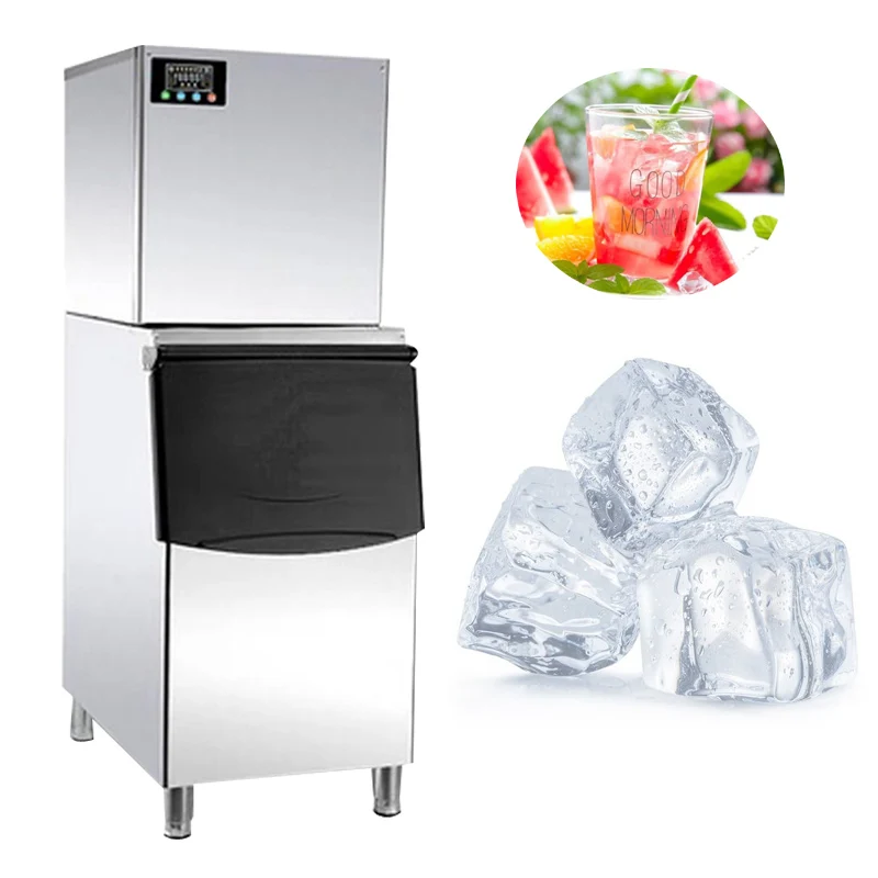 110V 220V Square Ice Maker Machine For Milk Tea Shops Bars Cold Drink Shops Large Capacity Automatic Ice Making Machine