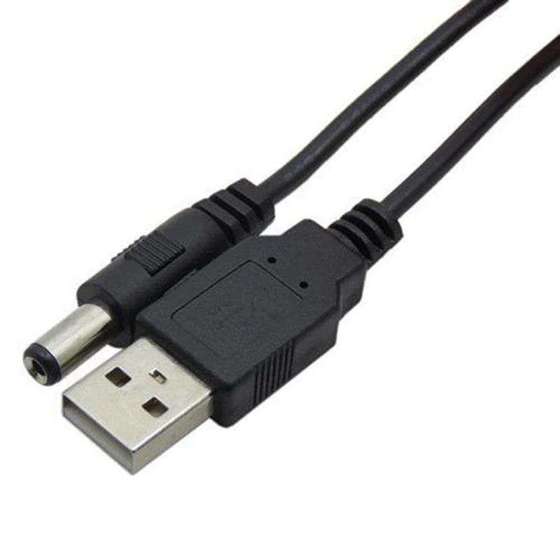 USB 포트 - 2.5 3.5 4.0 5.5mm 5V DC 배럴 잭 전원 케이블 코드 커넥터 검정색