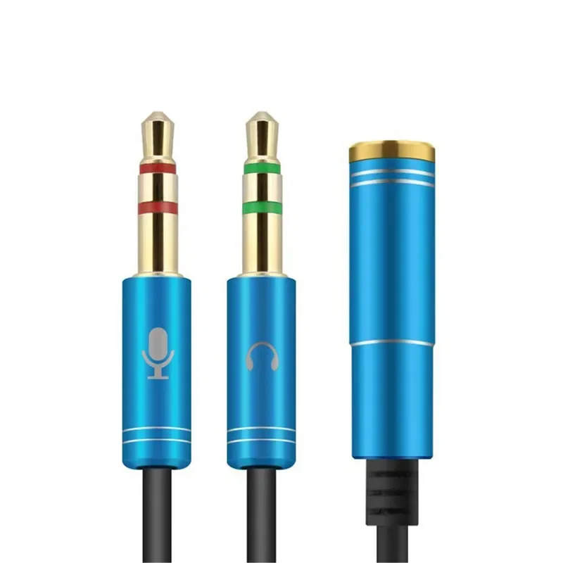 Cables de Audio de 3,5mm, conector macho a hembra, divisor de micrófono, Auxiliar de 0,3 M Cable de extensión, adaptador de auriculares para